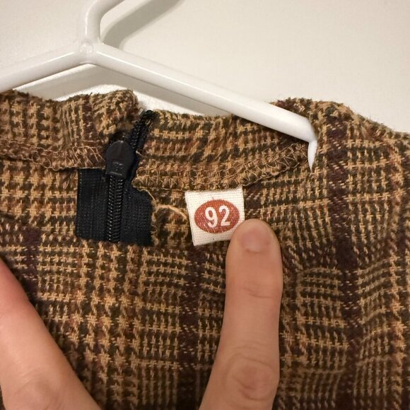 SHEIN Brown Tan Plaid Dress Coat Set Girls Size 2T - Picture 4 of 11